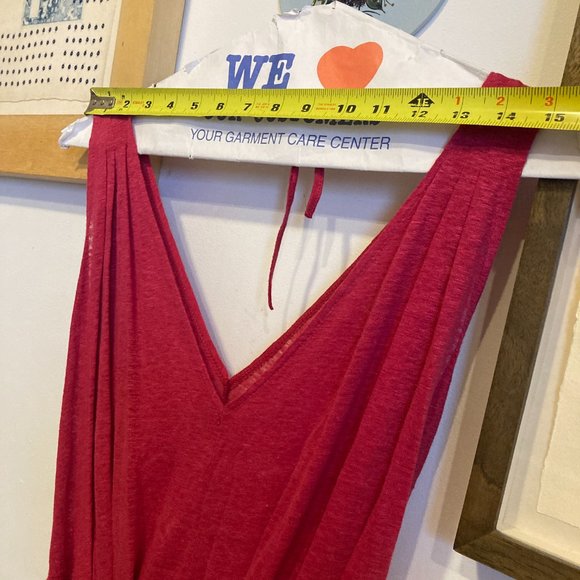 Agnès B Red Sleeveless Tie Back 100% Linen Dress sz S - Picture 8 of 12
